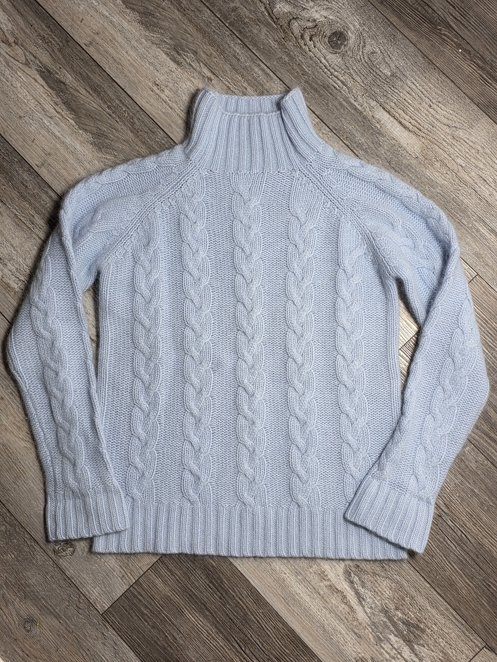 Northcrest Women's Cable Knit Rabbit & Lambswool Blend Turtleneck Sweater Sz Sm